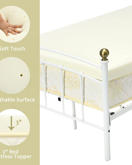 Giantex Bed Mattress Topper 3 Inch Thickness Soft Mattress Pad