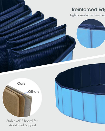 Giantex Foldable Pet Swimming Pool Dog Bath Pool with Anti-Slip Bottom