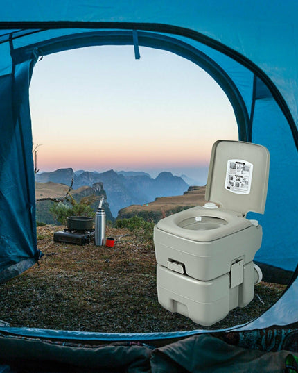 Portable Toilet 5.3 Gallon with Powerful Push Pump