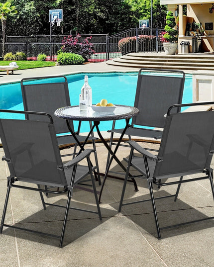 Set of 4 Folding Patio Chairs, Patio Dining Chairs