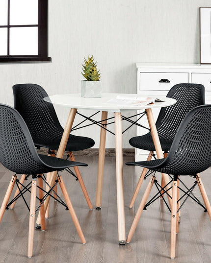 Giantex Set of 2 or 4 Modern Dining Chairs, Shell PP Lounge Side Chairs w/ Mesh Design - Giantexus