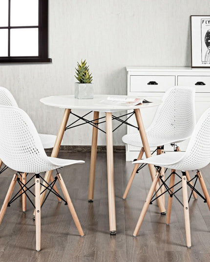 Giantex Set of 2 or 4 Modern Dining Chairs, Shell PP Lounge Side Chairs w/ Mesh Design - Giantexus