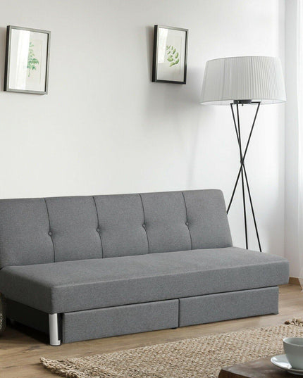 3-Seat Convertible Sofa Bed,Long Sofa w/ 2 Large Drawers, Ergonomic Sleeper w/ 3 Adjustable Angles - Giantexus