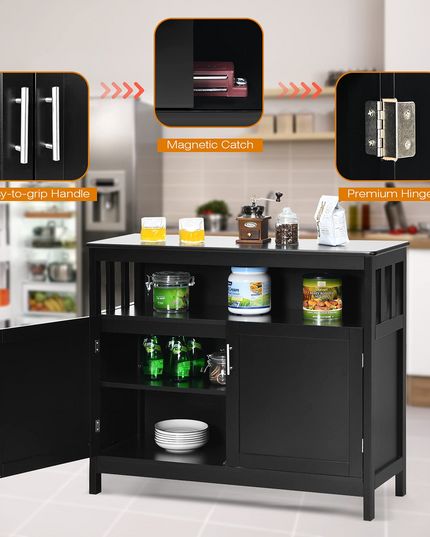 Giantex Kitchen Buffet Sideboard, Wooden Storage Server Cupboard Cabinet