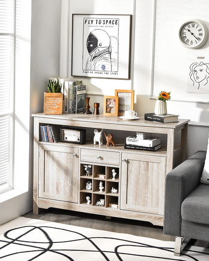 Buffet Server Sideboard, Console Table, Wood Dining Table - Giantex