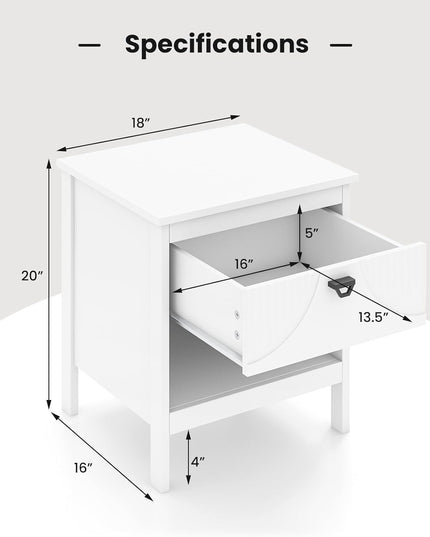 Giantex Modern Nightstand with Drawer with Storage for Bedroom Small Place