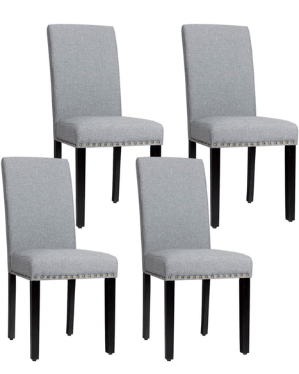 Giantex Upholstered Dining Chairs Set of 2 or 4, Fabric Side Chairs w/Wood Legs - Giantexus