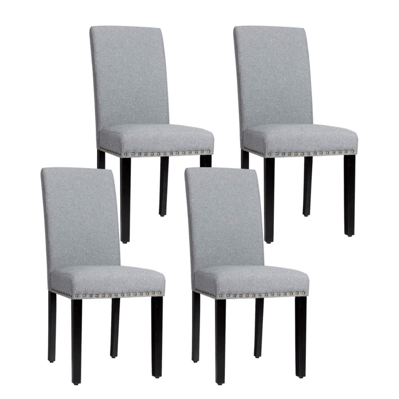 Giantex Upholstered Dining Chairs Set of 2 or 4, Fabric Side Chairs w/Wood Legs - Giantexus