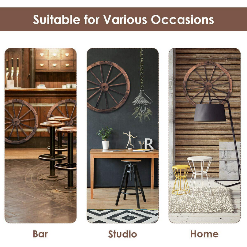 Giantex 30-Inch Set of Two Decorative Wooden Wheel