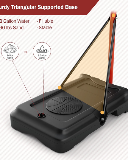 Giantex Portable Basketball Hoop Adjustable Height 6.5 - 8.5 FT, Backboard System Stand with 2 Wheels