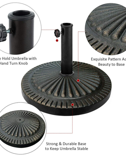 Giantex 31.5 lbs Patio Market Umbrella Base, Heavy Duty Cast Iron Resin Outdoor Stand