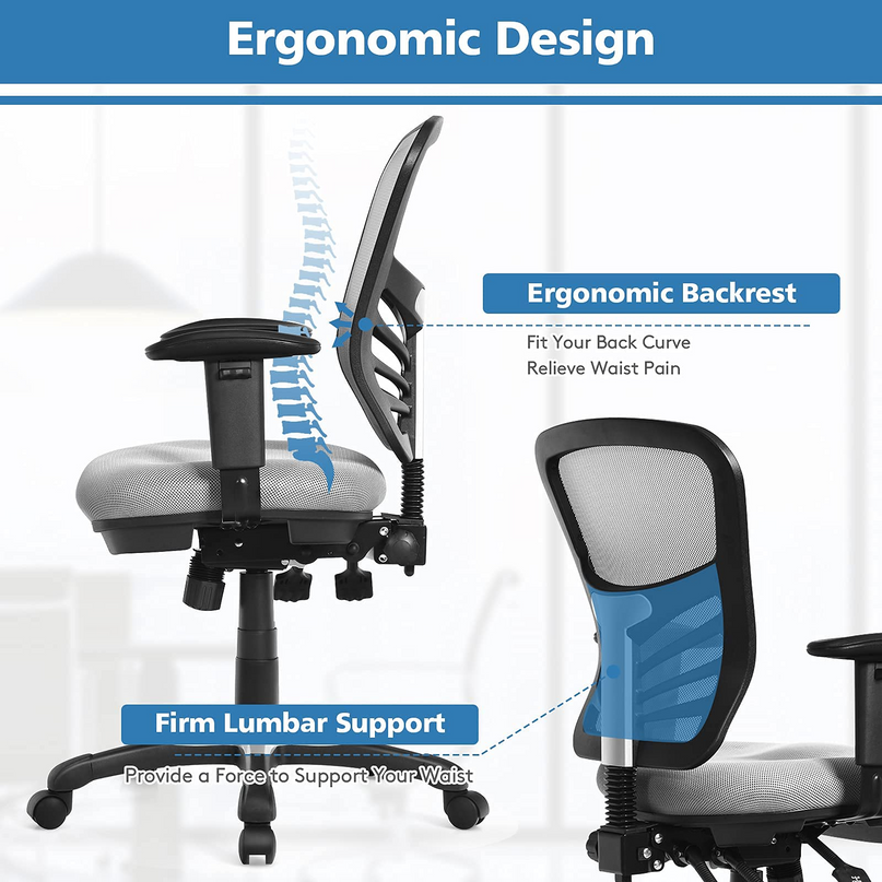 Giantex Seat Tilt Adjustment Office Chair for Working Studying Gaming