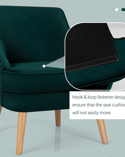 Giantex Mid Century Single Sofa Chair w/Rubber Wood Legs