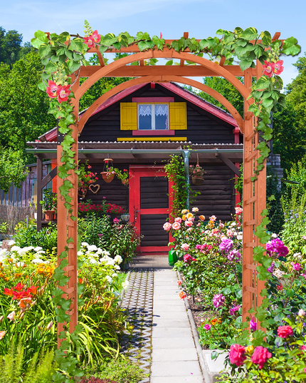 Giantex 85in Wood Arbor Wedding Arch Garden Trellis Pergola Arbor