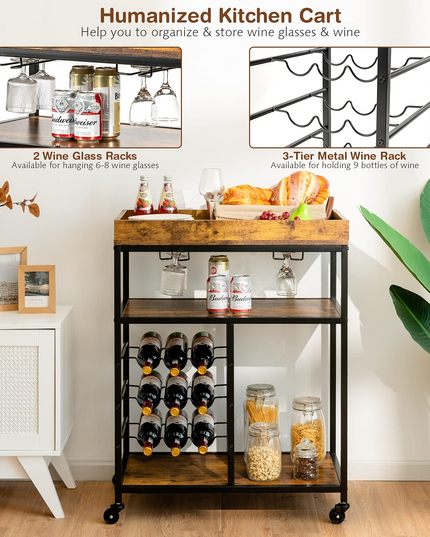 Giantex Island Cart, Rolling Kitchen Trolley