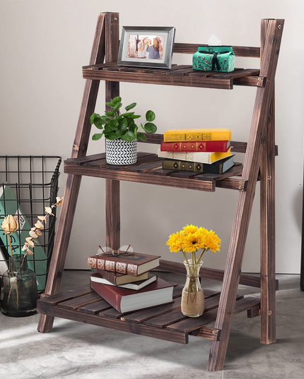 Giantex 3 Tier Folding Wooden Plant Stand