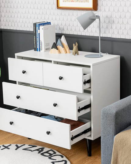 Giantex 4 Drawer Chest Dresser w/Spacious Drawers & Metal Handles