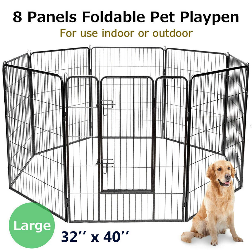 Giantex 8 Panel Pet Playpen with Door, Foldable Dog Exercise Pen (40")