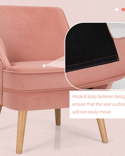 Giantex Mid Century Single Sofa Chair w/Rubber Wood Legs
