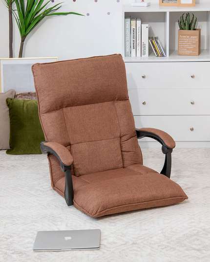 Giantex Adjustable Floor Chair Lazy Sofa Chair 14-Position Adjusting Backrest Headrest Waist Pillow