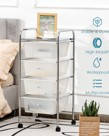 Giantex Rolling Cart with Drawers, Craft Organizer with Wheels
