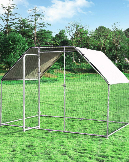 Giantex Large Metal Chicken Coop Walk-in Chicken Coops Hen Run House Shade Cage