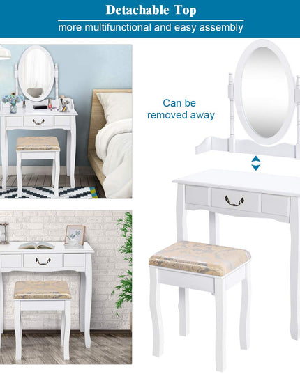 Giantex White Large Bedroom Vanities w/Drawer
