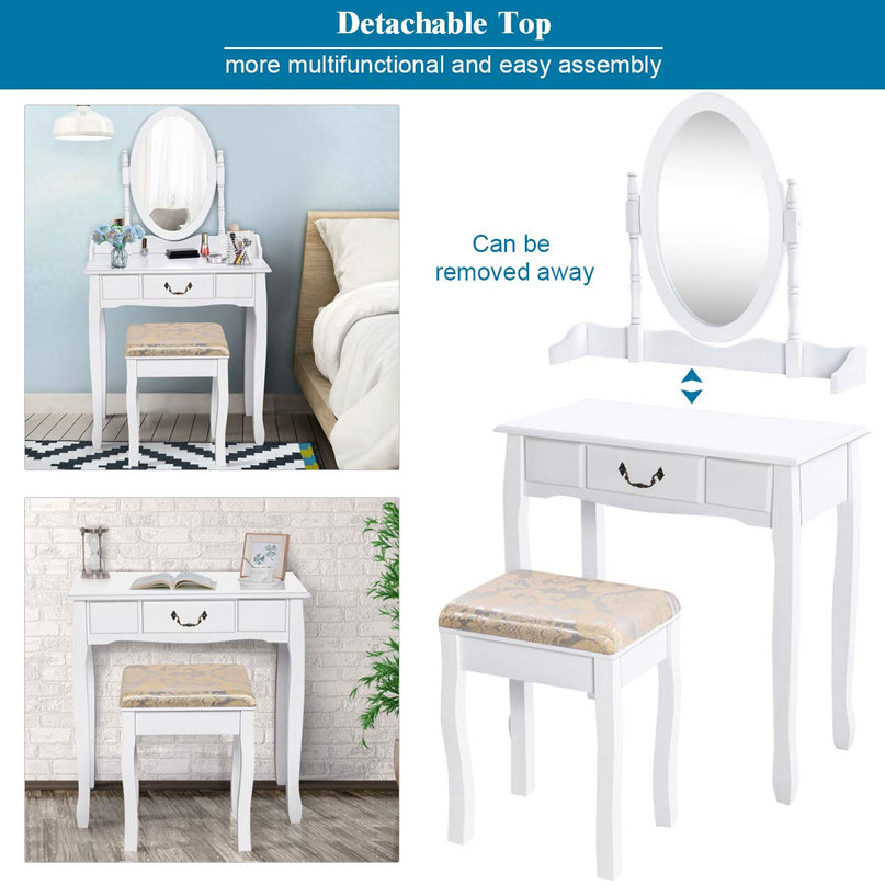 Giantex White Large Bedroom Vanities w/Drawer