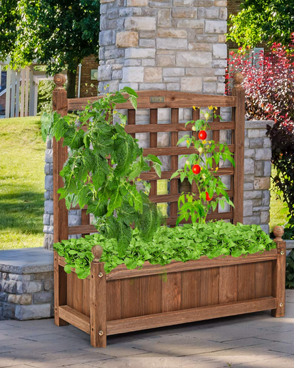 Wood Free Standing Plant Raised Bed
