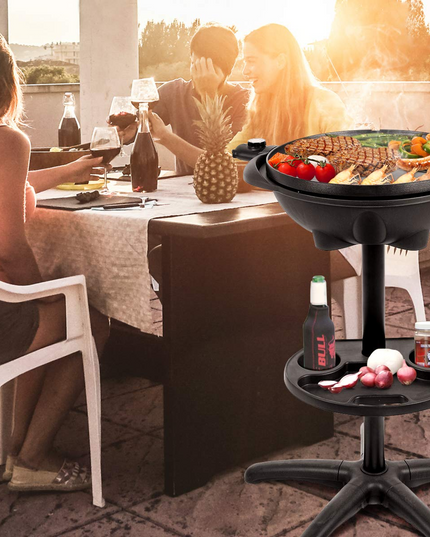 Giantex 1350W Electric BBQ Grill Non-stick w/ 4 Temperature Setting Outdoor Garden Patio Camping