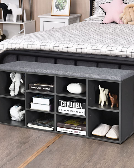Giantex Shoe Storage Bench with Cushion, Entryway Shoe Rack Bench