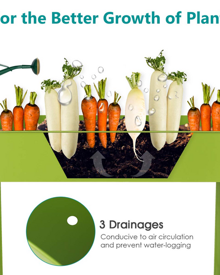 Vegetables and Flowers Growing Container for Indoor and Outdoor Use (40" x 13" x31.5")