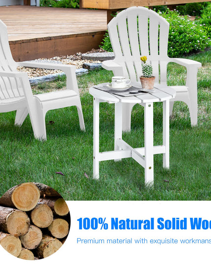 Patio Side Table 18" Outdoor Bistro Table with Stable Cruciform Structure