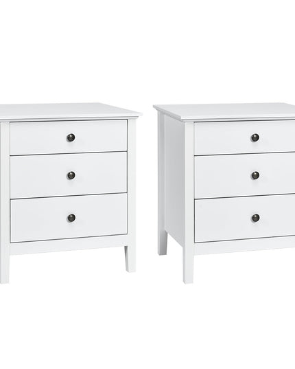 Giantex Nightstand with Drawers Solid Structure Side Table for Storage Bedroom