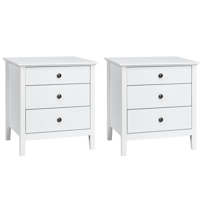 Giantex Nightstand with Drawers Solid Structure Side Table for Storage Bedroom