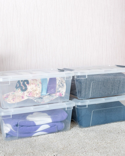 Giantex 12 Pack Storage Box Storage Tote Boxes W/Clear Lid 12.7 Quart