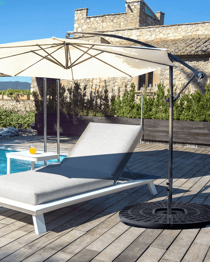 Giantex Patio Offset Umbrella Base Stand w/Sand/Water Filled 4-Pieces Base Plates (Round Base) - Giantexus
