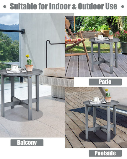Patio Side Table 18" Outdoor Bistro Table with Stable Cruciform Structure