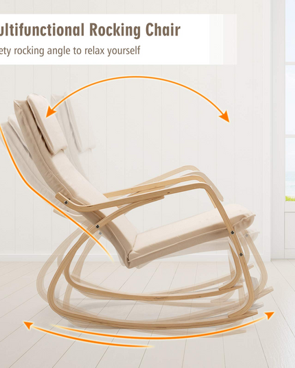 Giantex Stable Wooden Frame Relaxing Modern Leisure Armchair Suitable for Living Room, Bedroom, Balcony, Nursery Room