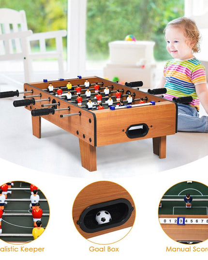 Giantex Foosball Table, 27in Mini Football Table Game w/ 2 Footballs, Score Keepers (Natural) - Giantexus