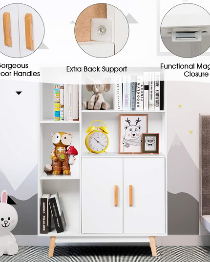 Giantex Storage Cabinet, Free Standing Pantry Cabinet with 2 Door Cabinet and 5 Shelves