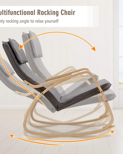 Giantex Stable Wooden Frame Relaxing Modern Leisure Armchair Suitable for Living Room, Bedroom, Balcony, Nursery Room