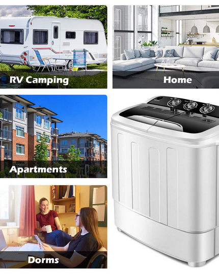 Portable Twin Tub Mini Clothes Washer Machine for Apartment