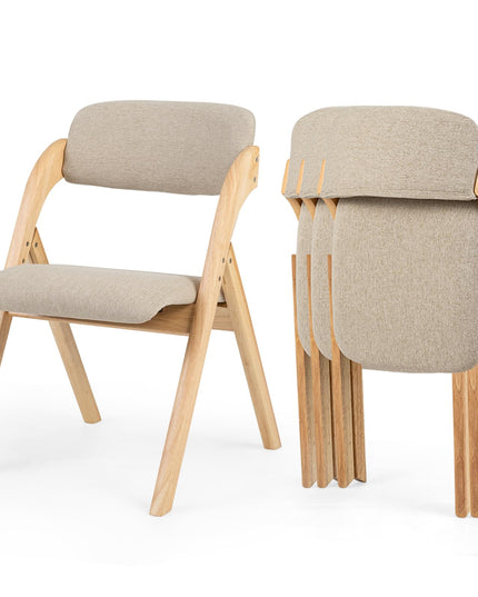 Giantex Folding Dining Chairs Set of 2/4 for Home Living Room Compact Apartment