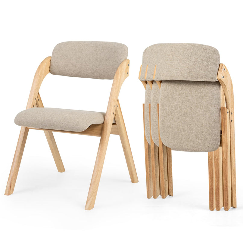 Giantex Folding Dining Chairs Set of 2/4 for Home Living Room Compact Apartment