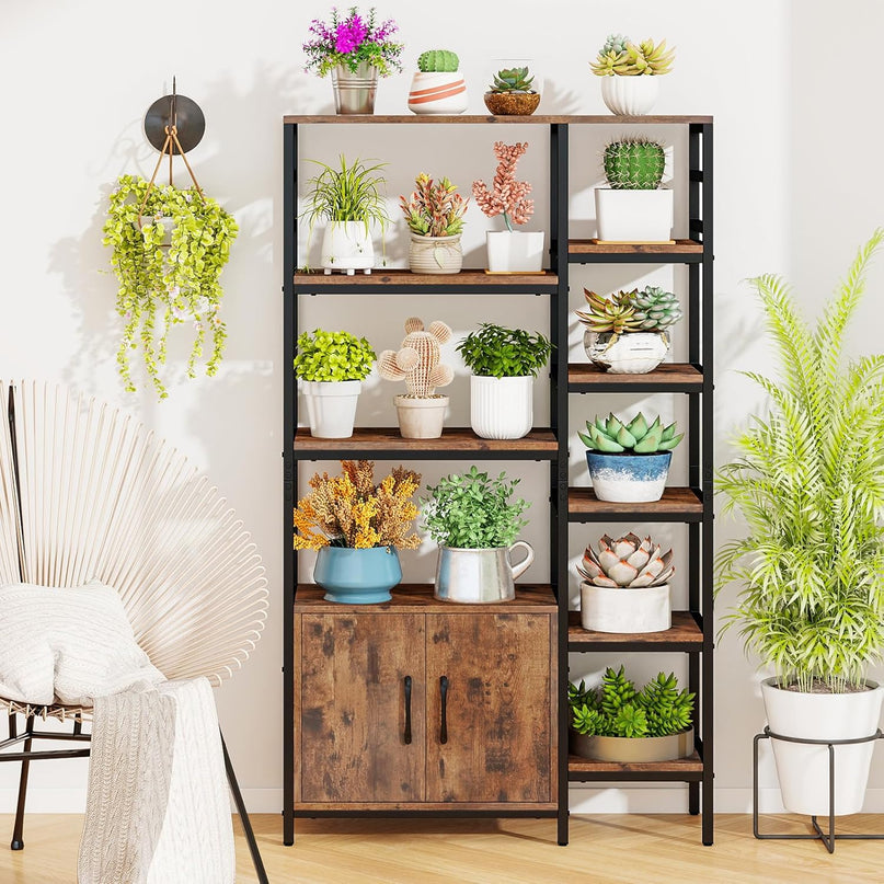 Giantex Double Wide 8 Tier Bookshelf for Living Room