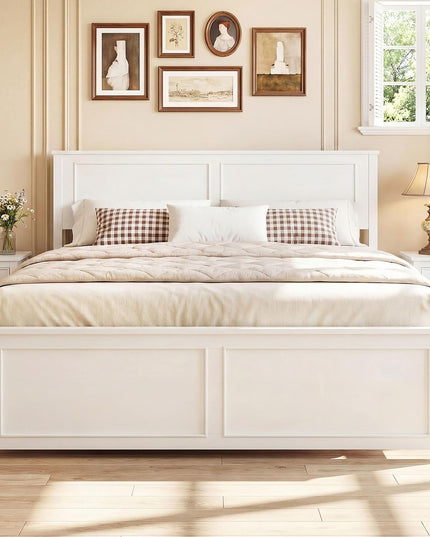 Giantex Wood Full/Twin/Queen Size Bed Frame w/Wooden Slat Support Mattress Foundation