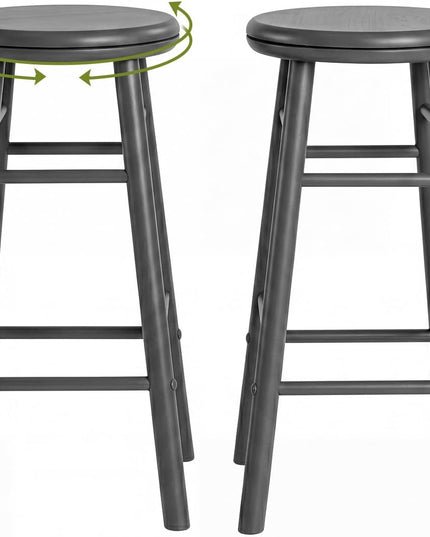 GIANTEX 24 Inch/29 Inch Round Swivel Bar Stools Set of 2/4