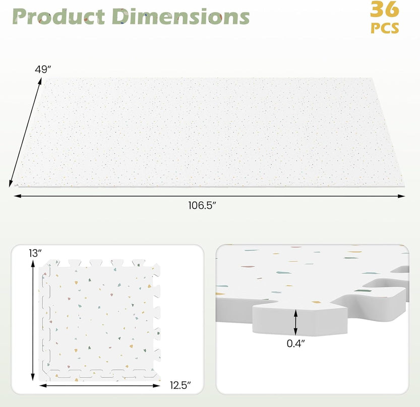 Giantex 0.4" Thick Non-Slip Interlocking EVA Foam Floor Tiles with Borders