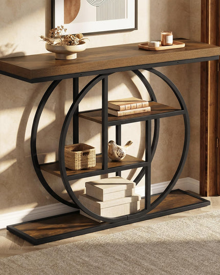 Giantex 41" Narrow Console Table with Storage Shelves for Living Room Hallway Entrance